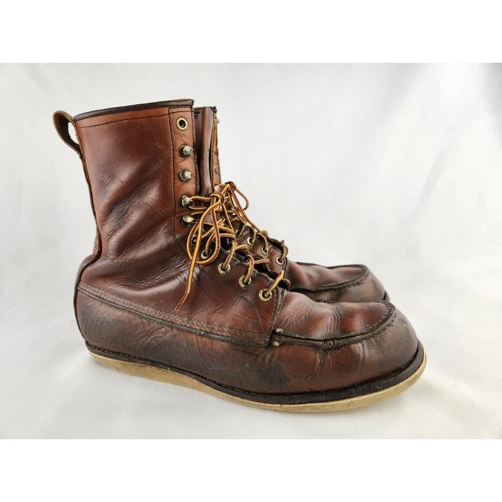 Vintage Red Wing heritage boots #10877 Sz 12 Tall Leather Work Field Roof Shoes